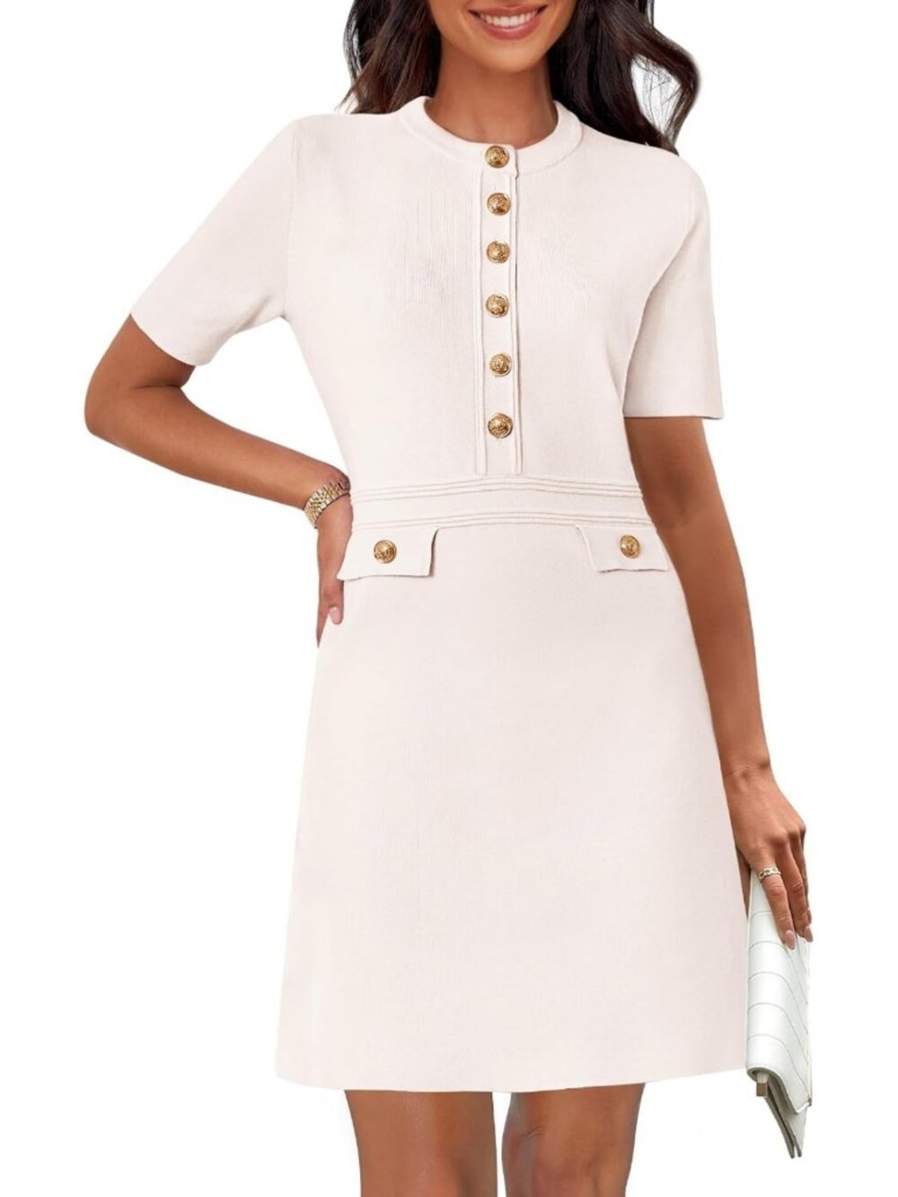 Summer Short Sleeve Bodycon Mini Dress for Women - Casual Chic Style, Perfect
